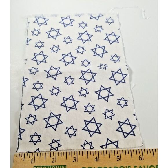 Hanukkah Fabric Scraps Quilting, Crafts, Sewing Cotton 9" x 6" Lot of 10 - Picture 8 of 9